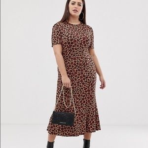 NWT ASOS Curve Leopard Maxi Dress